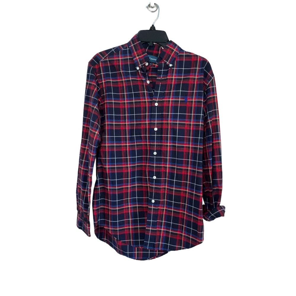Ralph Lauren Mens Classic Fit Plaid Button Front Casual Shirt Size Small